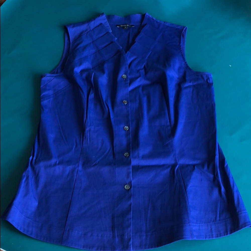 NWOT Lafayette 148 Italian Stretch Cotton Blouse